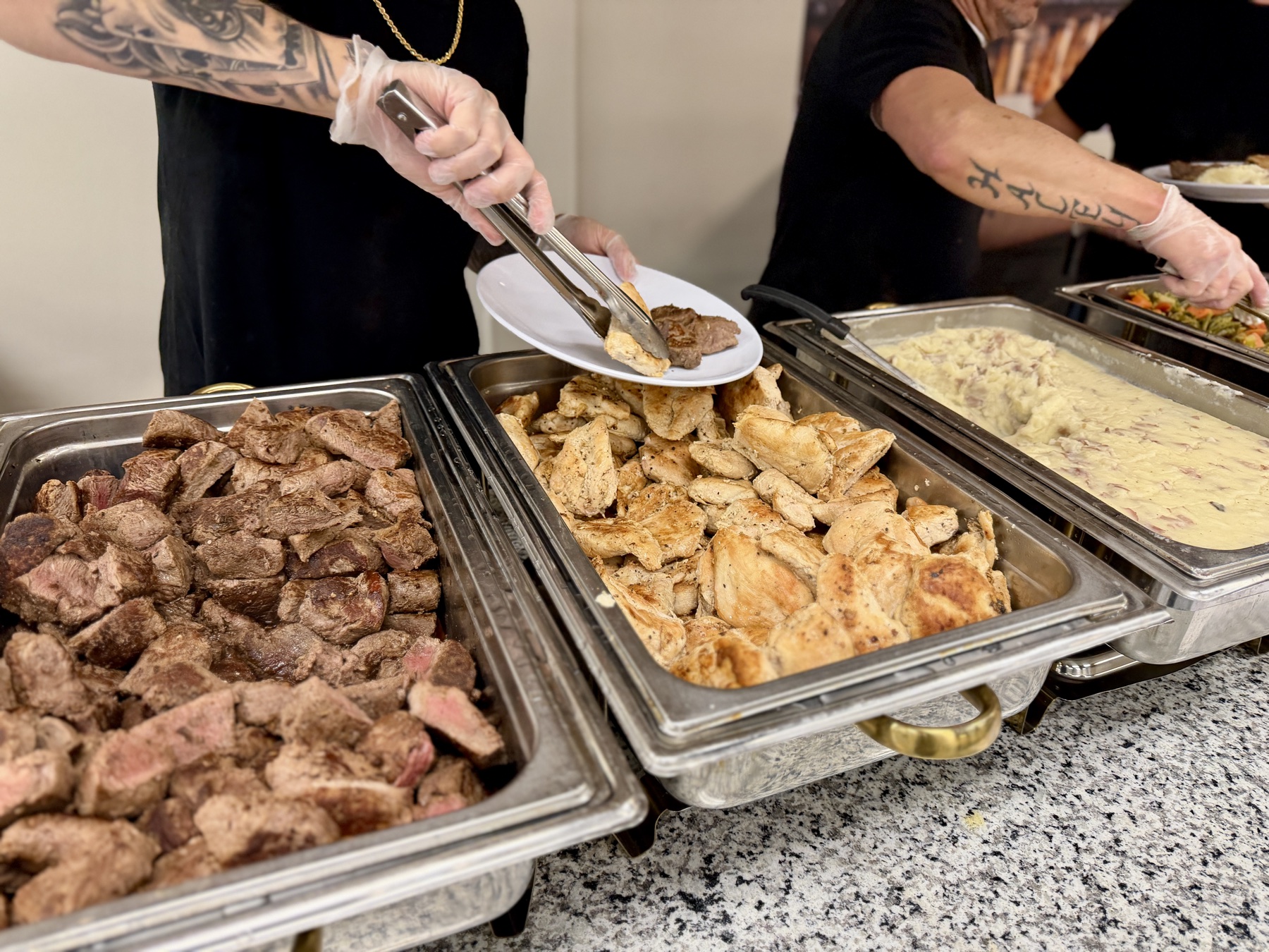 A full catering spread